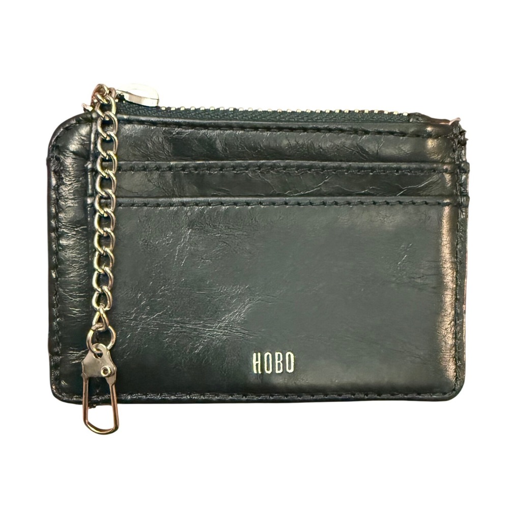 HOBO Kai Leather Leather Zip Wallet Card Holder Chain Key Fob ID Window